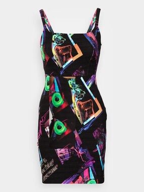 NWT Desigual Streetwear Neon Short Bodycon Dress Sz M